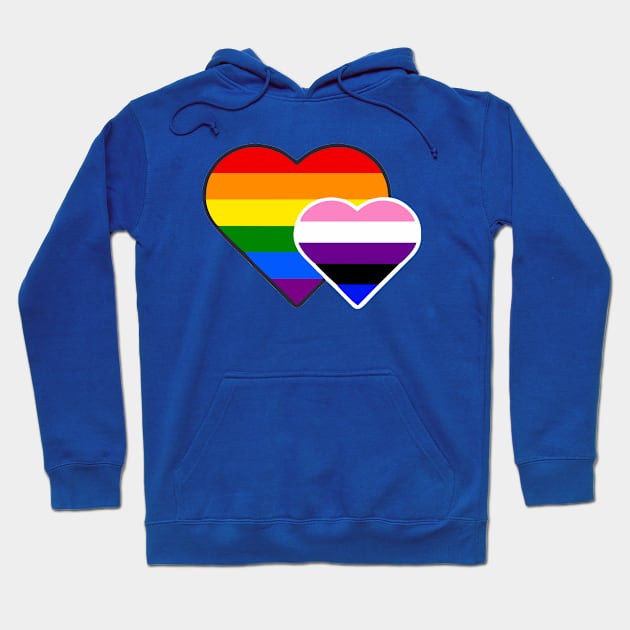 Gender Fluid Double Heart Hoodie by Blood Moon Design